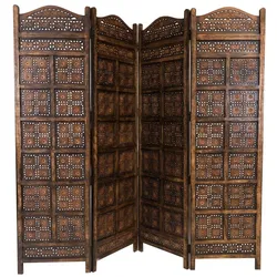 Paravent Kamala Raumteiler Holz Handarbeit orientalisch 200cm