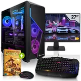 Megaport Komplett Set Gaming PC Intel Core i9-12900F • 27" Monitor • Windows 11 • GeForce RTX4070 12GB • 32GB DDR4 • 1000GB M.2 SSD • Wasserkühlung • WLAN • Tastatur • Maus pc Gaming komplettpaket