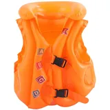 Aufblasbare Schwimmweste für Kinder, Orange L, Schwimmen Schwimmweste Kinder mit Kopfschutz Schwimmhilfe Schwimmtraining Jacke Auftrieb Schwimmweste Schwimmen Lernen für Jahre Kinder Jungen Mädchen