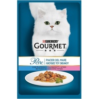 Gourmet Perlen Katze Essen Nass für Purina Pleasures Die Meer Multipack 4x85g