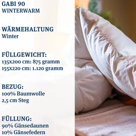 Paradies Daunendecke 135x200 cm Winterdecke Gabi 90" - Weiß