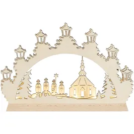 Saico Original Mini Schwibbogen Kurrende 1-tlg Leuchtbogen beige