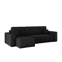 kaiser möbel Ecksofa mit schlaffunktion und bettkasten, Sofa L-form, Couch L-form BEST Dicker Cord Schwarz Links