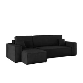 kaiser möbel Ecksofa mit schlaffunktion und bettkasten, Sofa L-form, Couch L-form BEST Dicker Cord Schwarz Links