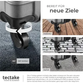 Tectake Koffer-Set 4-tlg. grau/silberfarben