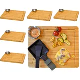Dune Design Raclettebrett-Set Holz 6-tlg. 30 x 25 cm Beige
