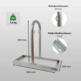 Trutzholm Fahrradständer 2 x Anlehnbügel 90 x 84 cm Ø 49 mm grau