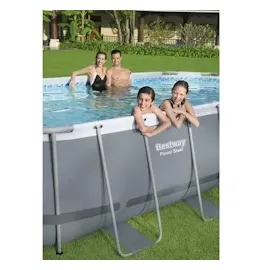 BESTWAY Power Steel Frame Pool oval Set 488 x 305 x 107 cm inkl. Filterpumpe (5-tlg.)