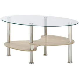 Stolkom Panty Glastisch, Wohnzimmertisch, Beistelltisch Glas BxHxT 90x42x55 cm (B/H/T)