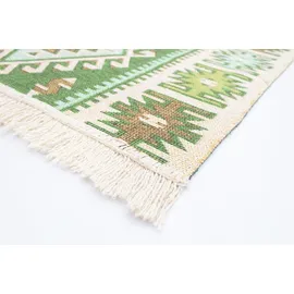 Morgenland »Kelim Teppich Ariz«, rechteckig, reine Baumwolle, grün