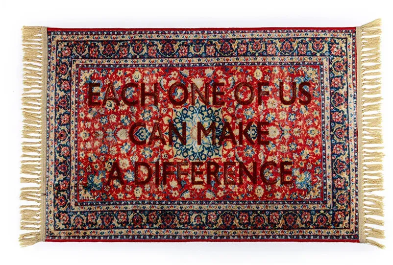 Seletti - Difference Burnt Carpet #10 80x120 Rot/Multicolor