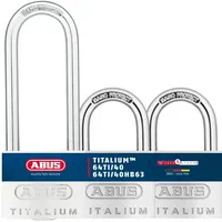 ABUS Vorhängeschloss Titalium 64TI/40 + HB63 - 3er Set, gleichschließend - Kellerschloss mit Schlosskörper aus Spezial-Aluminium - gehärteter Stahlbügel - ABUS-Sicherheitslevel 5