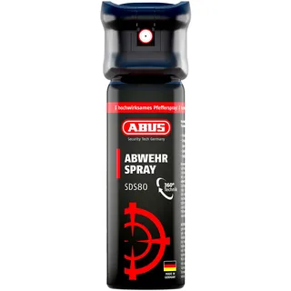 ABUS Pfefferspray SDS80 zur Tierabwehr - bis zu 5 m zielgenaues Abwehrspray mit Jet-Sprühstrahl zur Selbstverteidigung bei Tierangriffen - funktioniert auch kopfüber