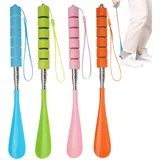 4 Stück Teleskop Schuhlöffel 29-70 cm, Schuhlöffel Lang Kunststoff, Schuhanzieher Lang, Ausziehbarer Schuhanzieher, Schuhlöffel Lang Teleskop mit Ergonomischer Form, für Jeden Geeignet