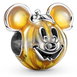 PANDORA Disney Micky Maus Kürbis Charm aus Sterling Silber, Kompatibel mit PANDORA Moments Armbänder, Höhe: 13mm, 799599C01