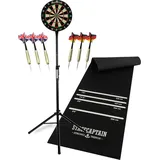 Stagecaptain DBS-1715C Bullseye Champion Dartscheibe - Ständer und Matte Set Schwarz