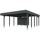 SKANHOLZ Doppelcarport Friesland 5,46 x 7,08 m schiefergrau inkl. Abstellraum