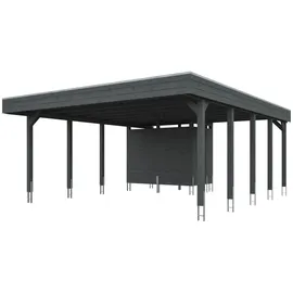SKANHOLZ Doppelcarport Friesland 5,46 x 7,08 m schiefergrau inkl. Abstellraum