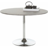 INOSIGN Esstisch »Trompet«, rund, Ø110 cm, Tischplatte weiß Hochglanz, grau