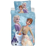 Jerry Fabrics Disney Frozen Eiskönigin Blau 140 x 200 cm + 70 x 90 cm