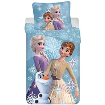Jerry Fabrics Disney Frozen Eiskönigin Blau 140 x 200 cm + 70 x 90 cm