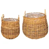 vidaXL Körbchen mit Speicher 2 pcs  Braun