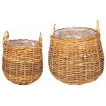 vidaXL Körbchen mit Speicher 2 pcs  Braun