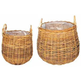 vidaXL Körbchen mit Speicher 2 pcs  Braun