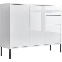 BMG Möbel Kommode Mailand 10 105,5 x 86 x 33 cm Weiß