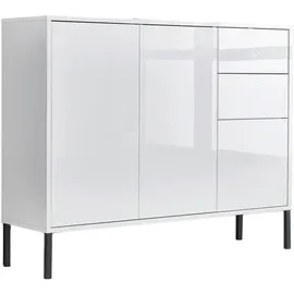 BMG Möbel Kommode Mailand 10 105,5 x 86 x 33 cm Weiß