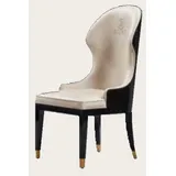 JVmoebel Esszimmerstuhl Moderner Polsterstuhl aus Leder für Esszimmer und Lounge, Made in Europa schwarz