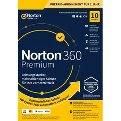 Norton 360 Premium | Jahreslizenz | 10 Geräte | Automatische Verlängerung