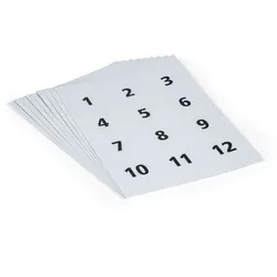 Aufkleberset für Schranktüren, Nummern 1 - 108