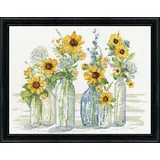 Design Works Crafts Kreuzstich Stickpackung Sonnenblumenspektakel, Zählmuster