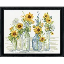 Design Works Crafts Kreuzstich Stickpackung Sonnenblumenspektakel, Zählmuster