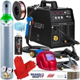 Spartus EasyMIG 200-200A 3 in 1 Vollsynergisches MIG MAG Schweißgerät Schutzgas und Fülldraht mit Lötschweißen und Induktivitätsregelung - DC WIG und MMA, Set zum Auswählen:ProfessionalPlus