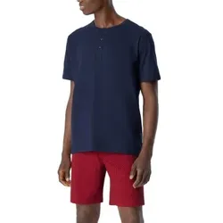 Schiesser Fashion Nightwear Short Pyjamas Marine/Rot Baumwolle 48 Herren