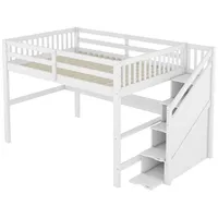 Gotagee Kinderbett Modern Hochbett Einzelbett 140x200cm Holzbett mit Schreibtisch, Unterbettschreibtisch, Kinderhochbett