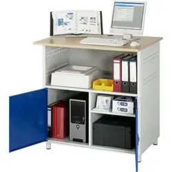Computer-Tisch Modell 1023, RAL 7035 / RAL 5010, stationär, 1100 x 800mm