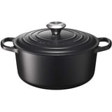 Le Creuset Signature Bräter 24 cm rund schwarz glänzend