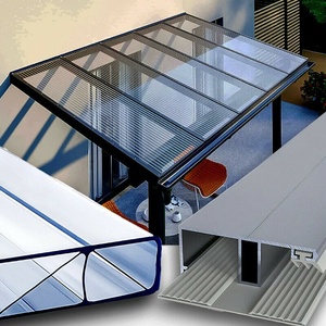 Terrassenüberdachung Doppelstegplatten 16 mm Premium Longlife klar Alu-Gummi