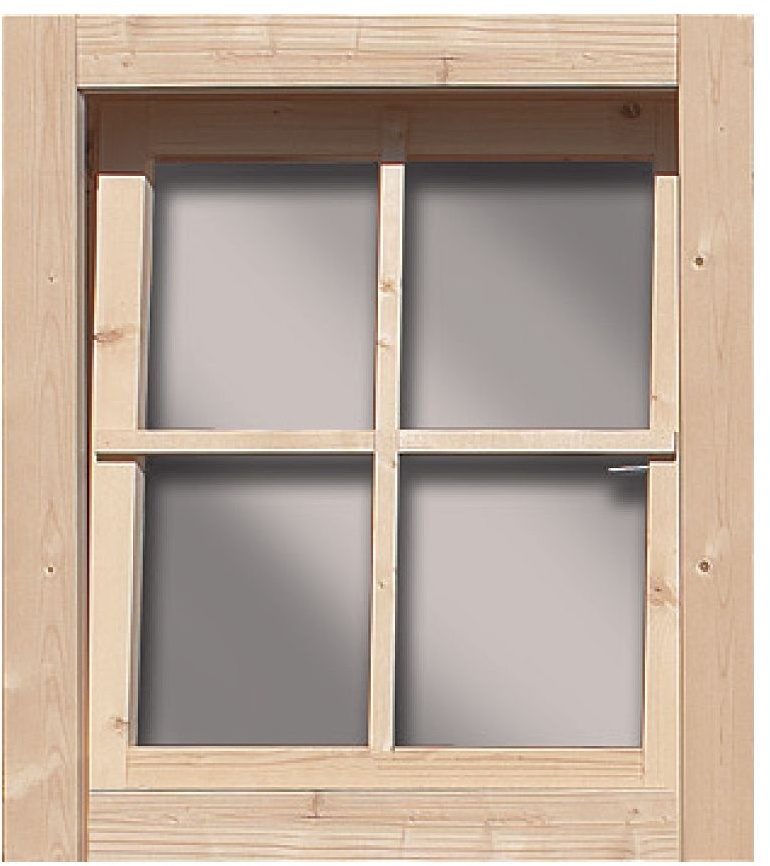 Karibu Dreh-/Kippfenster für Holz-Gartenhäuser,naturbelassen,69 x 80 cm