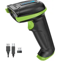 Tera Kabelloser Barcodescanner Handheld 1D Laser Wireless und USB Akku 2000mAh Modell 5100 Grün 1 Stück