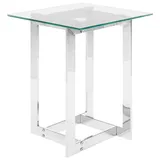 Beliani Beistelltisch aus Metall mit Glasplatte,