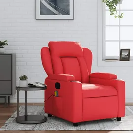 vidaXL Massagesessel mit verstellbarer Rückenlehne Kunstleder 94,5 x 100 x 0 cm Rot mit Fernbedienung
