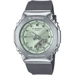 Chronograph CASIO G-SHOCK Armbanduhren grau-grün, grau Damen Quarzuhr, Armbanduhr, Damenuhr, Herrenuhr, Stoppfunktion, Resinband