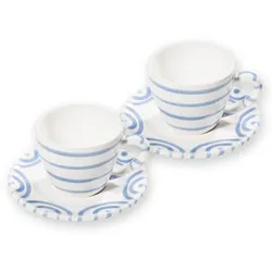 Gmundner Keramik Blaugeflammt, Espresso für 2