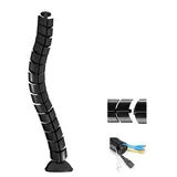 Maclean Brackets Maclean MC-768 Kabel Organizer Kabelführung Kabelschlauch für Schreibtisch mit Längeregulierung 75cm (Schwarz)