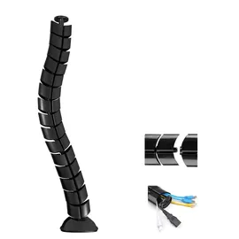Maclean Brackets Maclean MC-768 Kabel Organizer Kabelführung Kabelschlauch für Schreibtisch mit Längeregulierung 75cm (Schwarz)