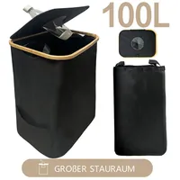 WAOHO Müllsackständer Pfandflaschen Sammelbehälter Flaschenkorb Organizer Faltbar 100L schwarz
